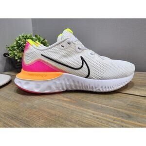 Nike Renew Run Womens Platinum Pink Blast Running Shoes Ladies Size 9.5